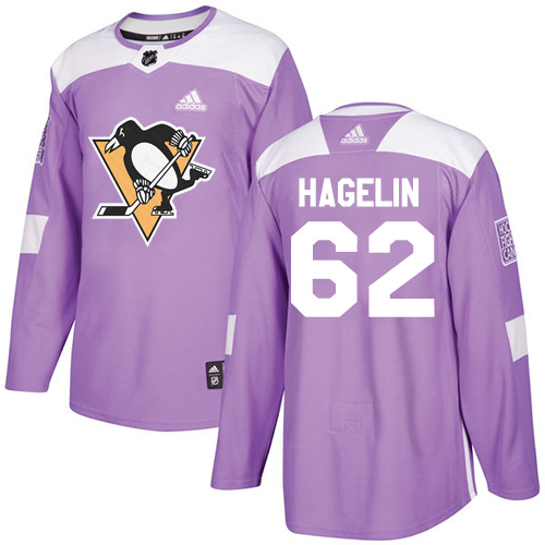 Adidas Penguins #62 Carl Hagelin Purple Authentic Fights Cancer Stitched NHL Jersey